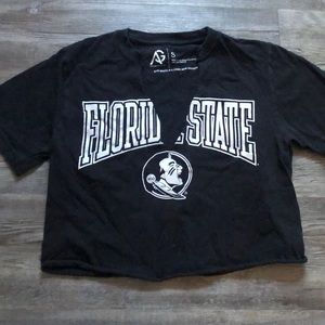 FSU black shortsleeved crop top